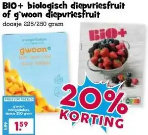 Boon`s Markt BIO+ biologisch diepvriesfruit of g'woon diepvriesfruit aanbieding