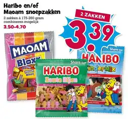 Boon`s Markt Haribo en/of Maoam snoepzakken aanbieding