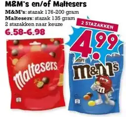 Boon`s Markt M&M's en/of Maltesers aanbieding