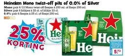 Boon`s Markt Heineken Mono twist-off pils of 0.0% of Silver aanbieding