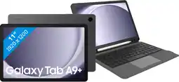 Coolblue Samsung Galaxy Tab A9 Plus 11 inch 128GB Wifi 5G Grijs + BlueBuilt Toetsenbord Hoes QWERTY aanbieding