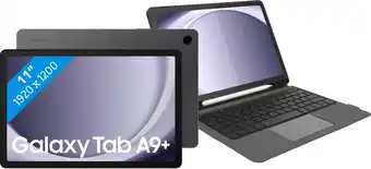 Coolblue Samsung Galaxy Tab A9 Plus 11 inch 128GB Wifi 5G Grijs + BlueBuilt Toetsenbord Hoes QWERTY aanbieding