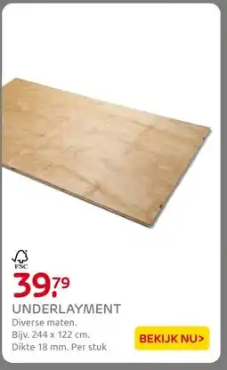 Praxis UNDERLAYMENT aanbieding