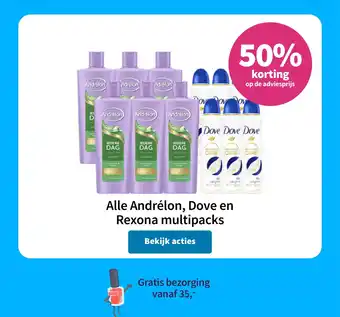 Plein.nl Alle Andrélon, Dove en Rexona multipacks aanbieding