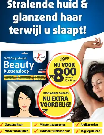 Lucovitaal 100% Satijn Identiek Beauty Kussensloop aanbieding