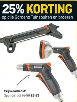 Hubo op alle Gardena Tuinspuiten en broezen aanbieding