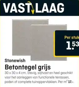 Hubo Stonewish Betontegel grijs aanbieding