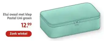 Bruna Etui ovaal met klep Pastel Uni groen aanbieding
