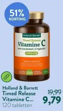 Holland & Barrett Timed Release Vitamine C 1000mg met Rozenbottel - 120 tabletten aanbieding