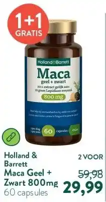 Holland & Barrett Maca Geel + Zwart 800mg aanbieding