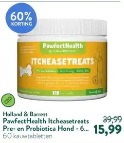 Holland & Barrett PawfectHealth Itcheasetreats Pre- en Probiotica Hond - 60 soft treats aanbieding