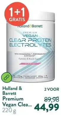 Holland & Barrett Premium Vegan Clear Protein Electrolytes Berries aanbieding