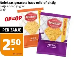 Poiesz Uniekaas geraspte kaas mild of pittig aanbieding