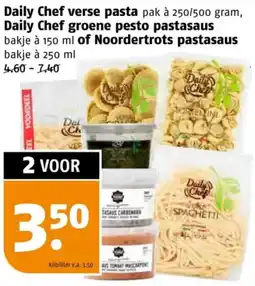 Poiesz Daily Chef verse pasta, Daily Chef groene pesto pastasaus of Noordertrots pastasaus aanbieding