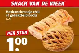 Poiesz Mexicanobroodje chili of gehaktbalbroodje aanbieding