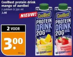 Poiesz CoolBest protein drink mango of aardbei aanbieding
