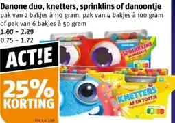 Poiesz Danone duo, knetters, sprinklins of danoontje aanbieding
