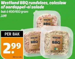 Poiesz Westland BBQ rundvlees, coleslaw of aardappel-ei salade aanbieding