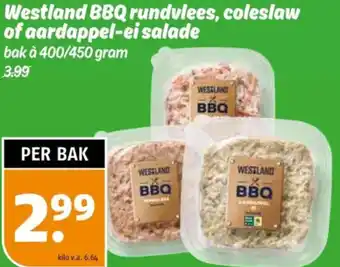 Poiesz Westland BBQ rundvlees, coleslaw of aardappel-ei salade aanbieding