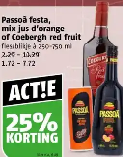Poiesz Passoã festa, mix jus d'orange of Coebergh red fruit aanbieding
