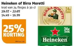 Poiesz Heineken of Birra Moretti aanbieding