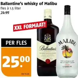 Poiesz Ballantine's whisky of Malibu aanbieding