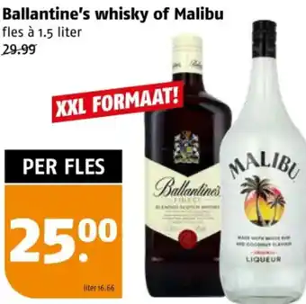 Poiesz Ballantine's whisky of Malibu aanbieding