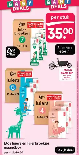 Etos Etos luiers en luierbroekjes maandbox aanbieding