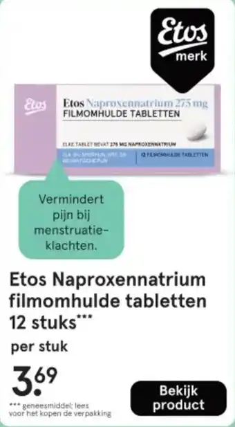 Etos Etos Naproxennatrium filmomhulde tabletten aanbieding