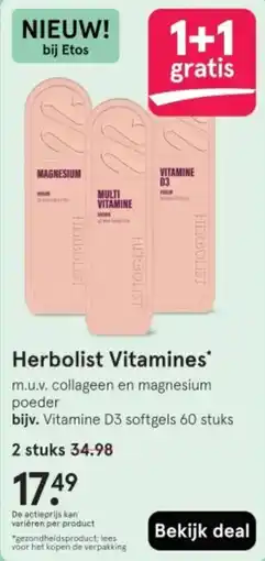 Etos Herbolist Vitamines aanbieding