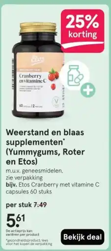 Etos Weerstand en blaas supplementen aanbieding