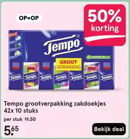 Etos Tempo grootverpakking zakdoekjes aanbieding