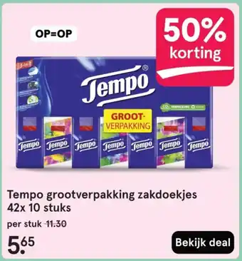 Etos Tempo grootverpakking zakdoekjes aanbieding