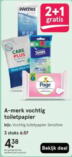 Etos A merk vochtig toiletpapier aanbieding