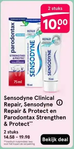 Etos Sensodyne Clinical Repair, Sensodyne Repair & Protect en Parodontax Strengthen & Protect aanbieding