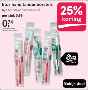 Etos Etos hand tandenborstels aanbieding