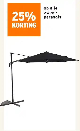 GAMMA Op alle zweef parasols aanbieding