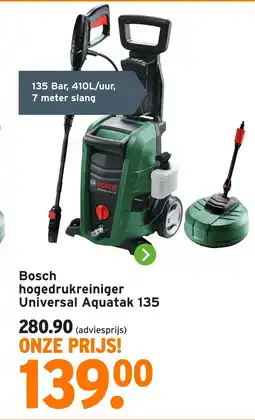 GAMMA Bosch hogedrukreiniger Universal Aquatak 135 aanbieding