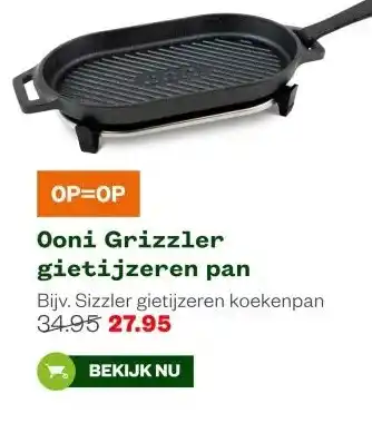 Welkoop Ooni Grizzler gietijzeren pan aanbieding