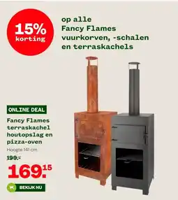 Welkoop Fancy Flames terraskachel houtopslag en pizza-oven aanbieding