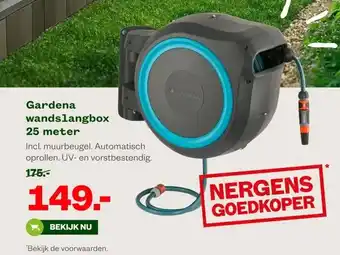 Welkoop Gardena wandslangbox 25 meter aanbieding