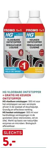 Kluswijs HG VLOEIBARE ONTSTOPPER + GRATIS HG KEUKEN ONTSTOPPER aanbieding