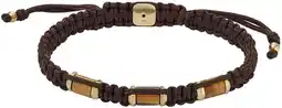 Amazon Fossil Roestvrij stalen herenarmband met schuifsluiting aanbieding