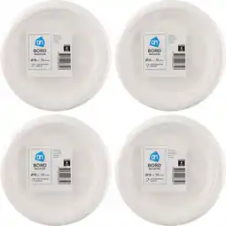 Albert Heijn AH Bord rond wit bagasse 180mm 4-pack aanbieding