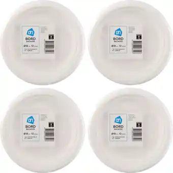 Albert Heijn AH Bord rond wit bagasse 180mm 4-pack aanbieding