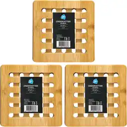 Albert Heijn AH Onderzetter bamboe 3-pack aanbieding