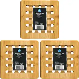 Albert Heijn AH Onderzetter bamboe 3-pack aanbieding