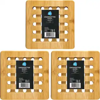Albert Heijn AH Onderzetter bamboe 3-pack aanbieding