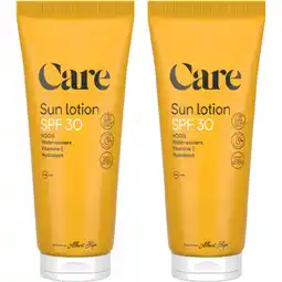 Albert Heijn AH Care Sun lotion spf30 2-pack aanbieding