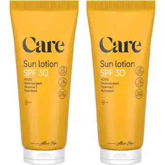 Albert Heijn AH Care Sun lotion spf30 2-pack aanbieding